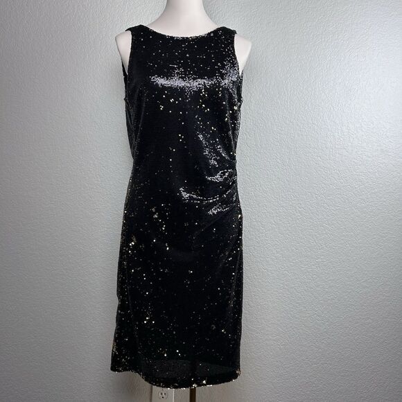 Zara Collection Women's Cocktail Dress Low Back Black Sequin Sleeveless Dress S - Picture 1 of 8